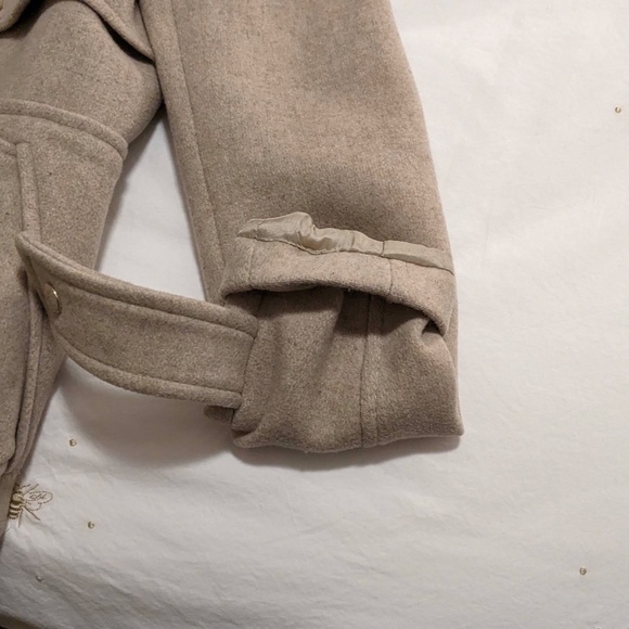 Zara Wool Blend Coat with Faux Fur Hood, Size Small - Picture 7 of 16